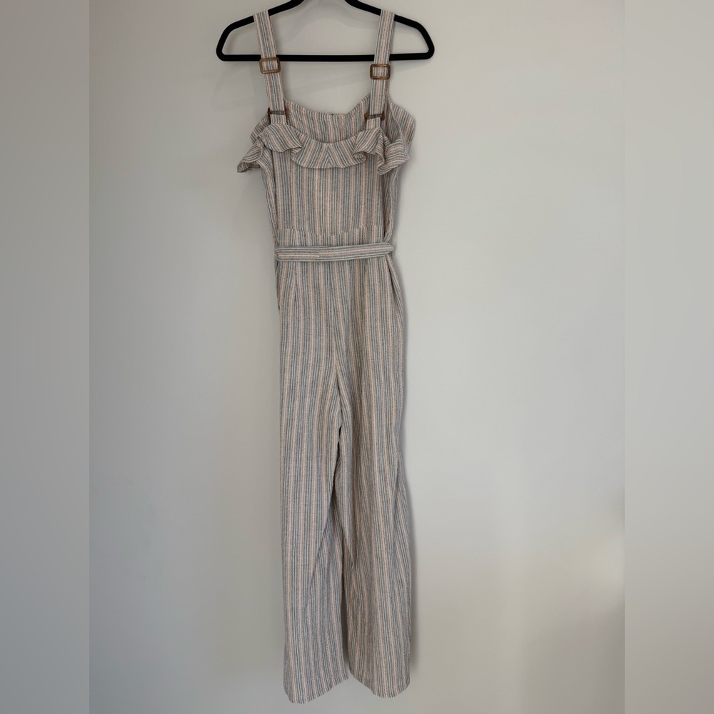 Cotton/Linen Vintage Striped Jumpsuit - Picture 4 of 6